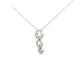 14K WHITE GOLD .75CT G SI1 GRADUATE PAST, PRESENT AND FUTURE 3 CIRCLE ROUND DIAMOND PENDANT